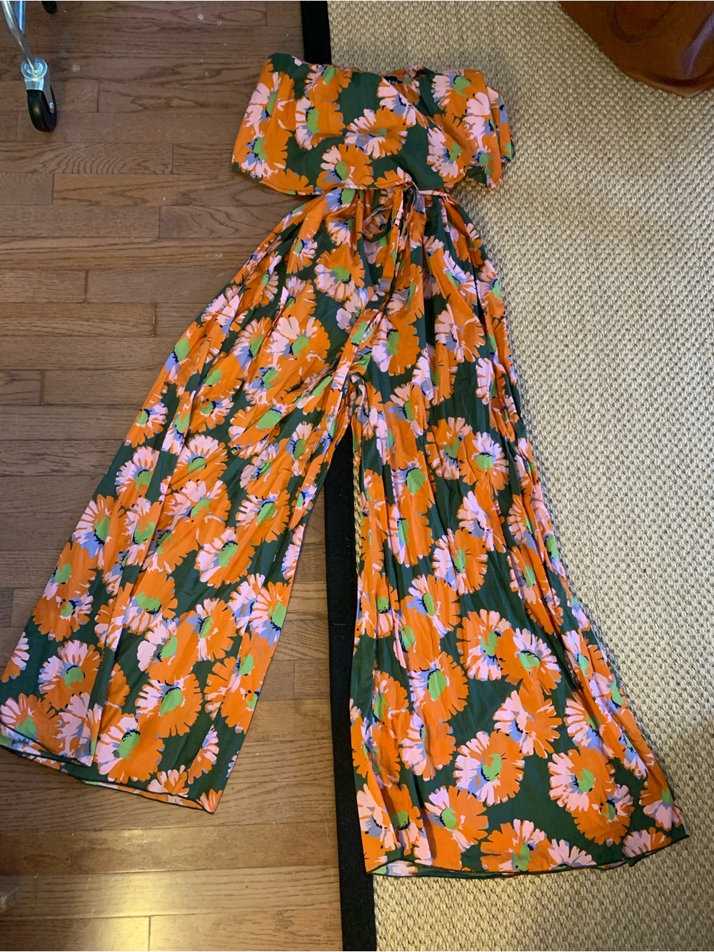strapless floral wide-leg jumpsuit Aakaa size m